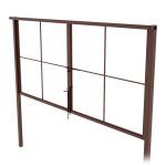 Ворота распашные каркас со столбами 4х1,85 м коричневые RAL 8017