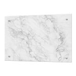 Панель стеновая закаленное стекло для кухни 900х600х4 мм мрамор белый