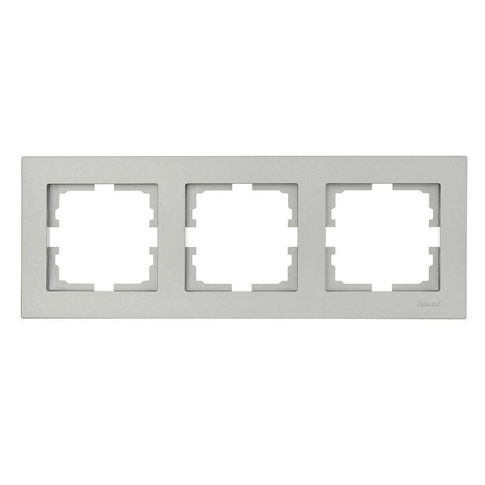 original-10561.jpg Рамка Lezard Vesna трехместная платина (742-3500-148) — изображение 1
