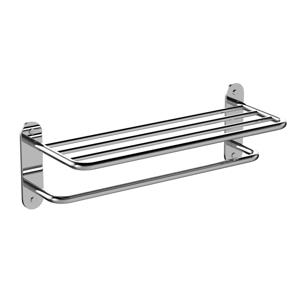 original-10694.jpg Полка для полотенец Haiba HB804 660х150 мм с дополнительной штангой на шуруп металл хром (541562) — изображение 1