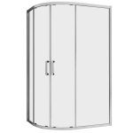 Душевой уголок Abber Schwarzer Diamant хром 100х90х195 см асимметрия стекло прозрачное 6 мм (AG01190)