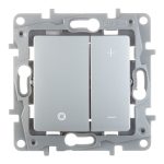 Диммер Legrand Etika двухклавишный встраиваемый алюминий нажимной (672418)