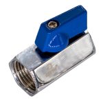 Кран шаровой латунный СТМ 1/2 ВР(г) х 1/2 ВР(г) проходной мини со сменной ручкой прямой (CWMFF012)