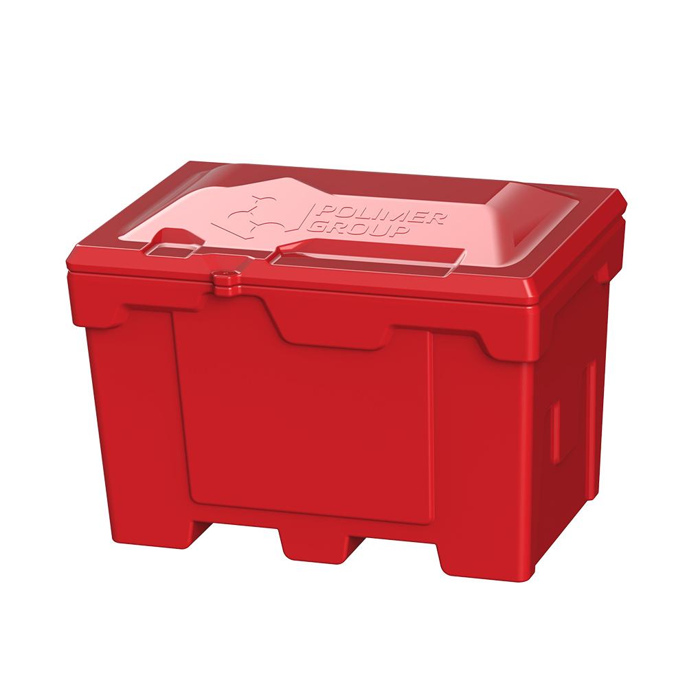 original-1108.jpg Ящик для песка и реагентов полиэтиленовый Polimer Group красный 500 л — изображение 1