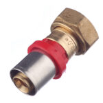 Соединитель прямой Tiemme с накидной гайкой под евроконус 16(пресс) х 1/2 ВР(г)