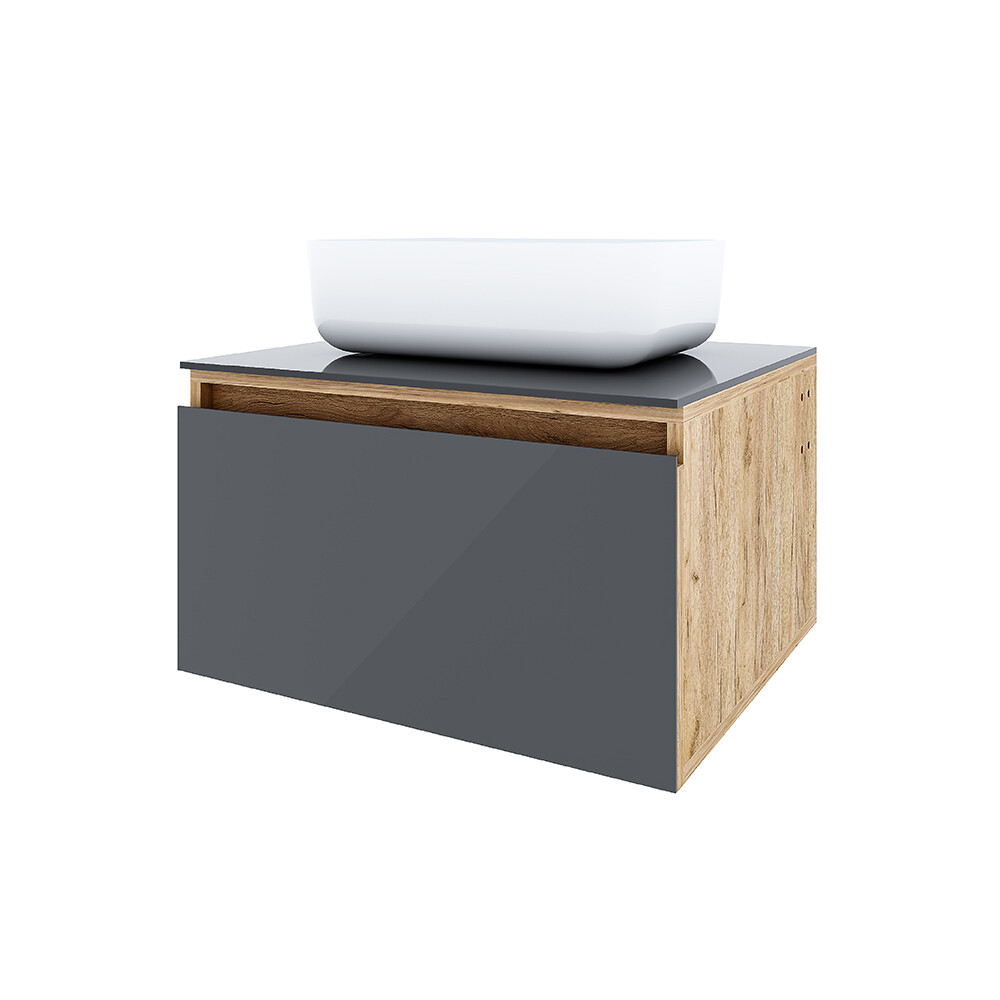 original-11134.jpg Тумба под раковину Ulitka Colombina 60 см подвесная кварц/дуб золотой (74104283) — изображение 1