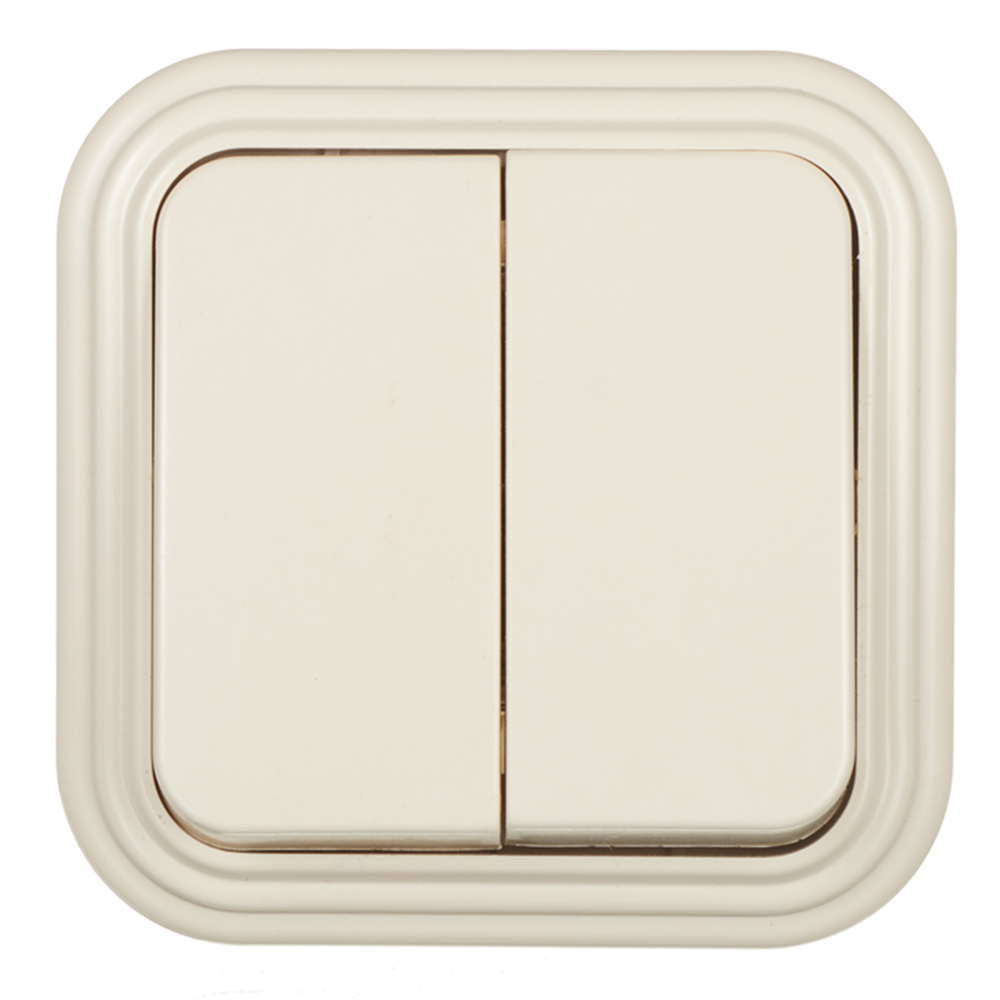 original-11515.jpg Выключатель Svet двухклавишный накладной бежевый (0603-00121) — изображение 1