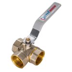 Кран шаровой латунный СТМ Стандарт 1/2 ВР(г) х 1/2 ВР(г) ручка трехходовой (CW3FT012)