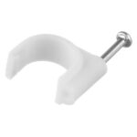 Скобы для крепления кабеля круглые Rexant 12 мм полиэтиленовые белые (50 шт.) (07-4012)