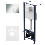 Инсталляция AM.PM Pro S для подвесного унитаза с кнопкой хром со звукоизоляцией (I012704.7051)