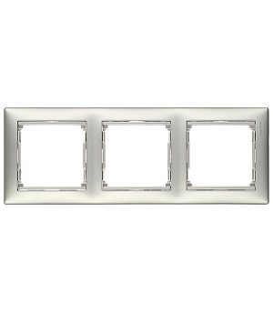 Рамка Legrand Valena трехместная алюминий (694332)