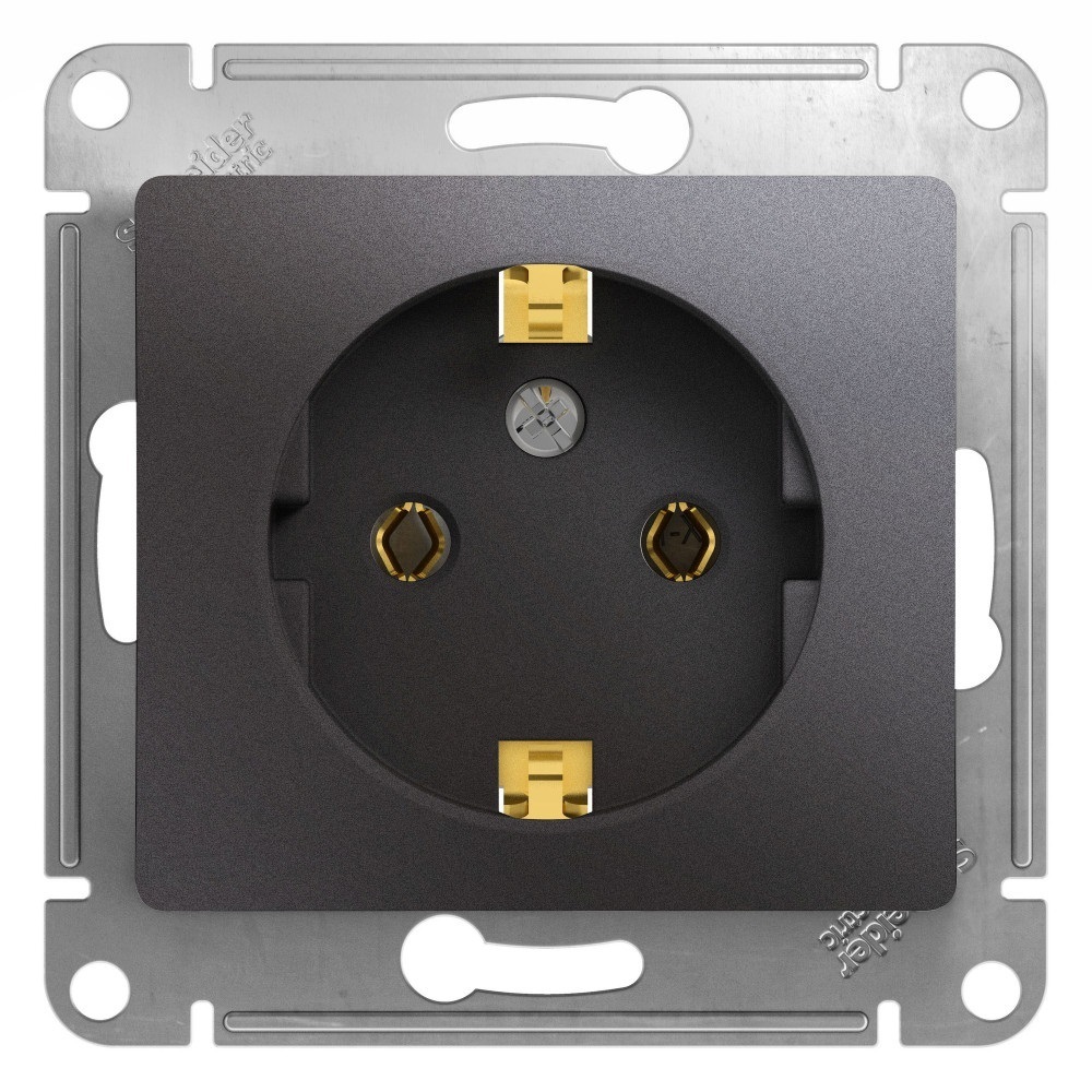 original-12299.jpg Розетка Systeme Electric Glossa встраиваемая графит (GSL001343) — изображение 1