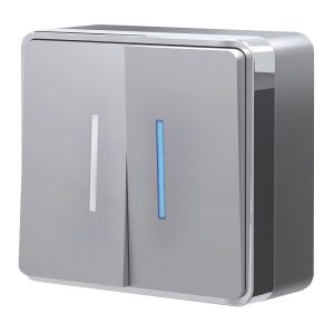 Выключатель Werkel Gallant двухклавишный накладной серебряный с подсветкой (a052770)