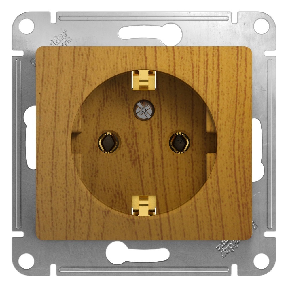original-12398.jpg Розетка Systeme Electric Glossa встраиваемая дуб (GSL000543) — изображение 1