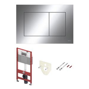 Инсталляция Tece base 2.0 для подвесного унитаза с кнопкой хром со звукоизоляцией (9400412)