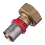 Соединитель прямой Tiemme с накидной гайкой под евроконус 16(пресс) х 3/4 ВР(г)