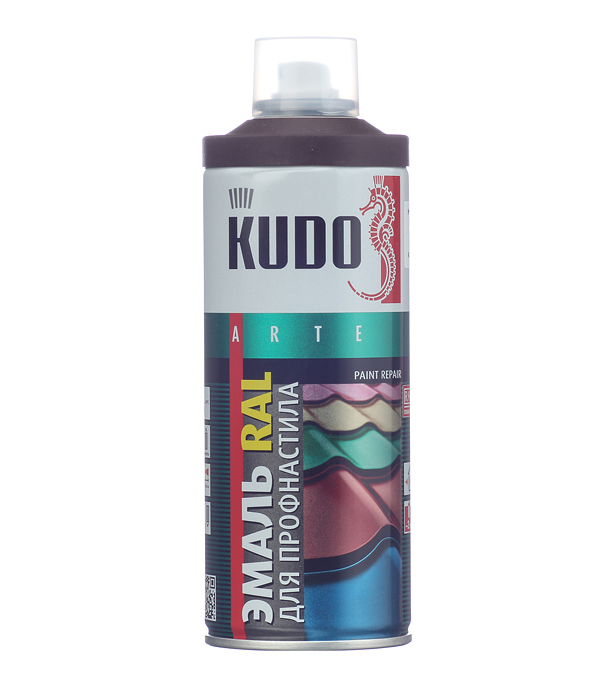 original-12957.jpg Эмаль аэрозольная для металлочерепицы Kudo шоколадно-коричневый полуматовая RAL 8017 520 мл — изображение 1