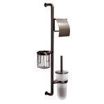 Стойка с бумагодержателем и ершом WasserKraft стекло/металл бронза