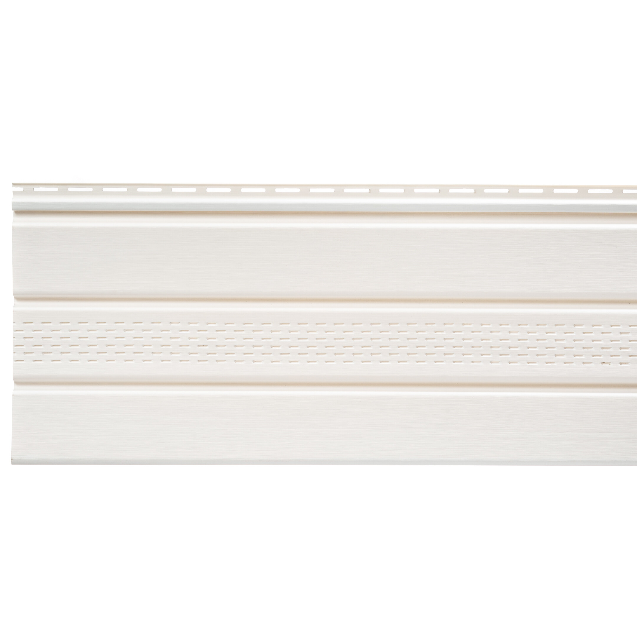 original-13210.jpg Софит ПВХ с центральной перфорацией Docke Standard пломбир 3000х305 мм — изображение 1