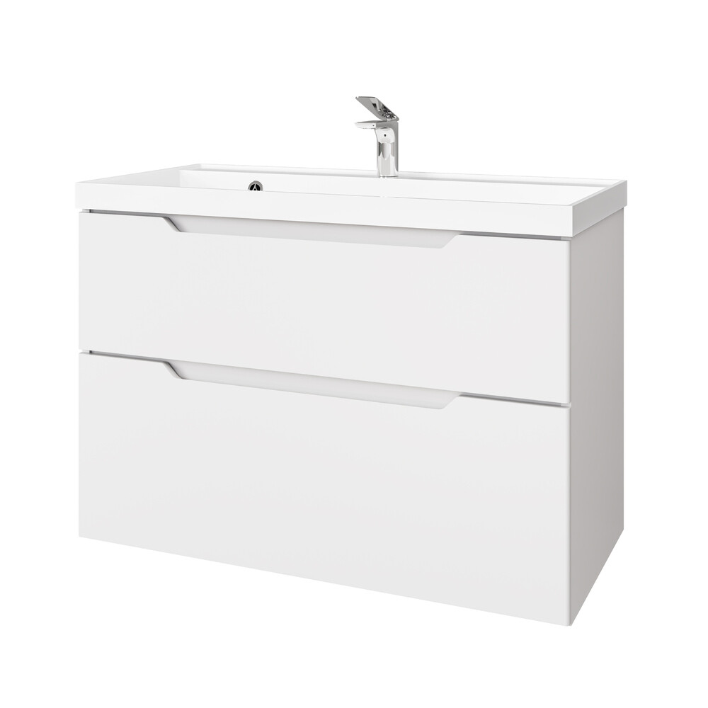 original-13251.jpg Комплект тумба с раковиной Raval Wector 90 см подвесная белая (Wct.01.90/P/W/MD) — изображение 1