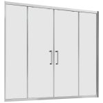 Шторка на ванну раздвижная 150х140х0,6 см профиль хром Abber Schwarzer Diamant (AG57150M)