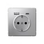 Розетка USB Systeme Electric ArtGallery встраиваемая алюминий USB-A/ Type-C (SE GAL000332)