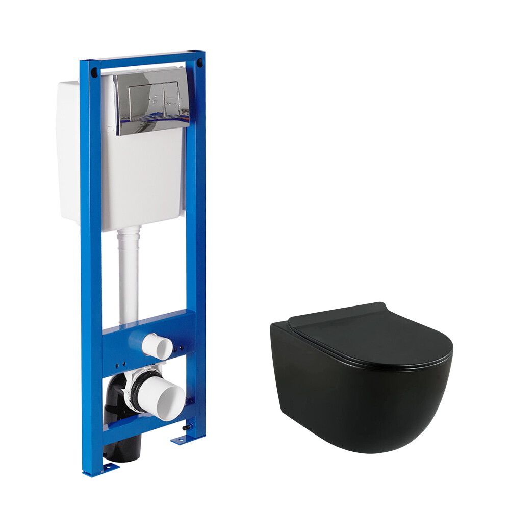 original-13445.jpg Комплект инсталляции Berges с унитазом Lavelly Classic Black с кнопкой хром и сиденьем дюропласт микролифт быстросъем — изображение 1