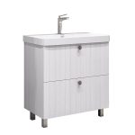 Комплект тумба с раковиной Comforty Сантьяго 80 см напольная ясень беленый (00-00021031CF)