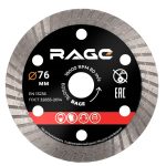 Диск алмазный по керамограниту Rage by Vira 76х10х1 мм турбо сухой рез (605076)