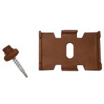 Крепление скоба-саморез для панелей 3D универсальное коричневое RAL 8017