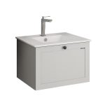 Комплект тумба с раковиной Comforty Моа 60 см подвесная серый шелк (00-00021213CF)