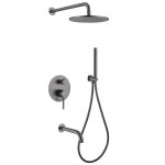 Душевая система Abber Wasser Kreis встраиваемая с верхним душем с лейкой со смесителем никель (AF8117NG)