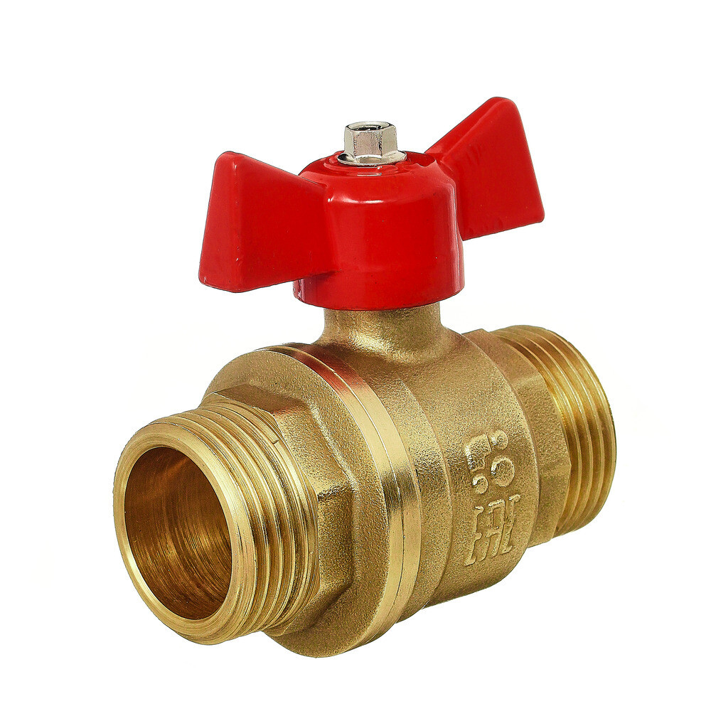 original-14765.jpg Кран шаровой латунный БАЗ Standart 1/2 НР(ш) х 1/2 НР(ш) проходной бабочка прямой (БАЗ.А32.1.15.40) — изображение 1