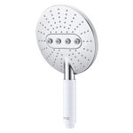 Лейка для душа WasserKraft d160 мм 3 режима без шланга пластик белая/хром (A059)