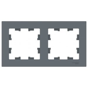 Рамка Systeme Electric AtlasDesign двухместная грифель (ATN000702)