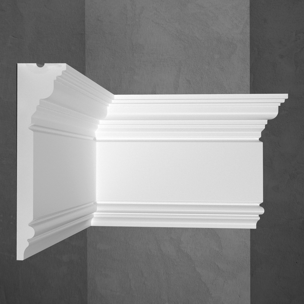 original-15080.jpg Плинтус потолочный из экополимера ударопрочный 150х38х2000 мм Stenopol C7214 — изображение 1