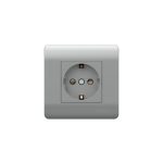 Розетка Chint NEW3-E встраиваемая серебряная со шторками (431405)