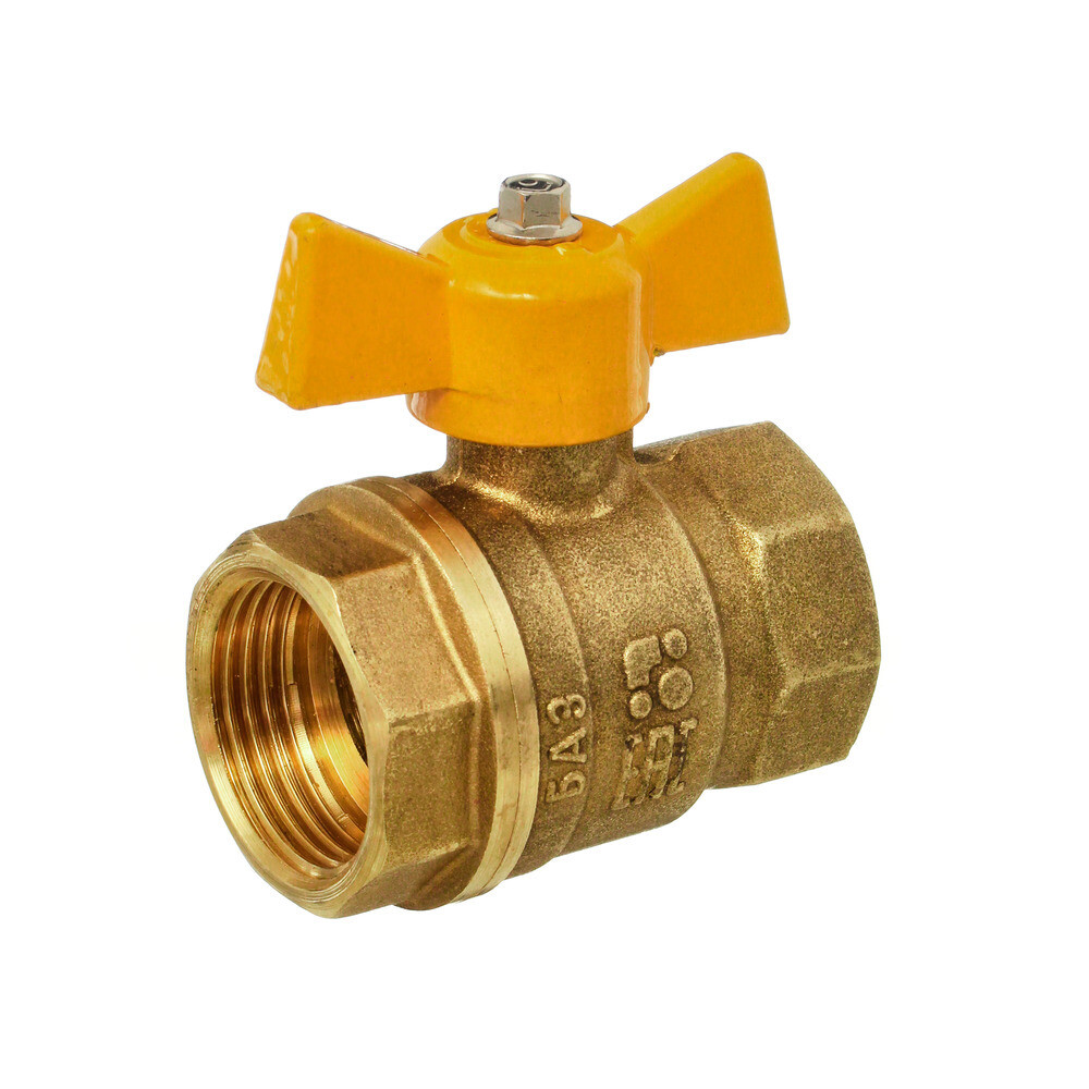 original-15181.jpg Кран шаровой газовый БАЗ 3/4 ВР(г) х 3/4 ВР(г) бабочка (БАЗ.А10.1.20.40) — изображение 1