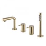 Смеситель на борт ванны Abber Emotion золото однорычажный с лейкой (AF8813G)