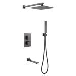 Душевая система Abber Daheim встраиваемая с верхним душем с лейкой со смесителем никель (AF8250NG)