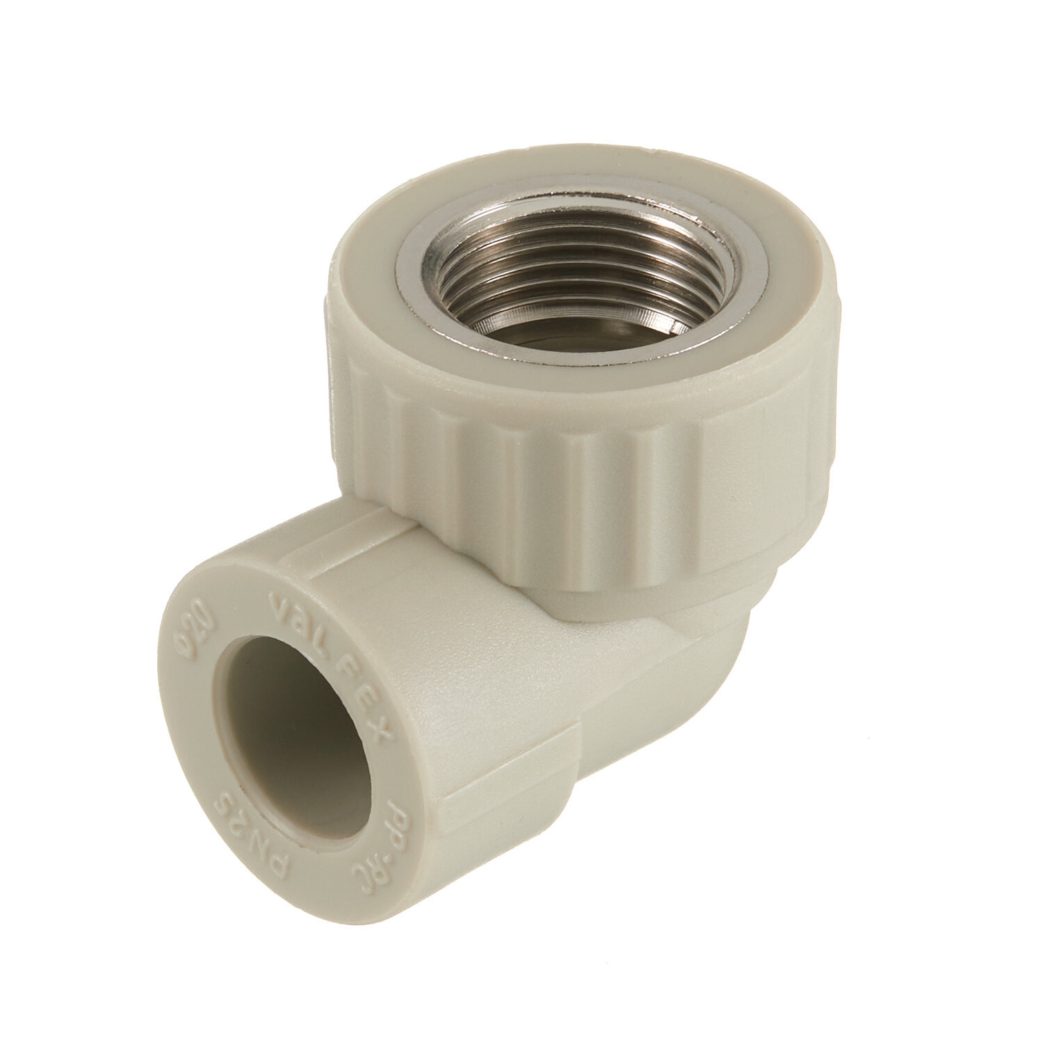 original-15972.jpg Угол полипропиленовый Valfex комбинированный 20 мм х 3/4 ВР(г) серый (10125120Г) — изображение 1