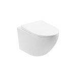 Унитаз подвесной Abber Bequem безободковый белый матовый с сиденьем дюропласт микролифт (AC1100TMW)