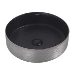 Раковина Abber Bequem 40 см накладная черная матовая/серебро (AC2109BS)