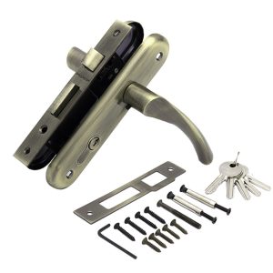 Замок врезной Palladium ЗВ AL 1613 AB универсальный с цилиндром античная бронза 5 ключей