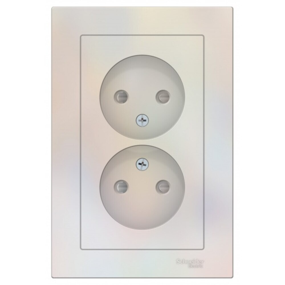 original-16426.jpg Розетка Systeme Electric AtlasDesign встраиваемая жемчуг со шторками (ATN000422) — изображение 1