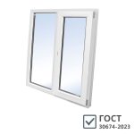 Пластиковое окно VEKA WHS Halo 60 1440х1200 мм 2 створки левая глухая правая поворотно-откидная однокамерное