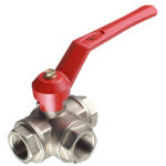 Кран шаровой латунный Itap 3/4 ВР(г) х 3/4 ВР(г) х 3/4 ВР(г) L-образный ручка трехходовой