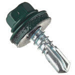 Саморезы кровельные с буром 19х5,5 мм металл-металл зеленые RAL 6005 Daxmer (250 шт.)