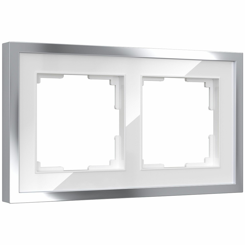 original-17800.jpg Рамка Werkel Baguette двухместная белая/серебро (a060231) — изображение 1