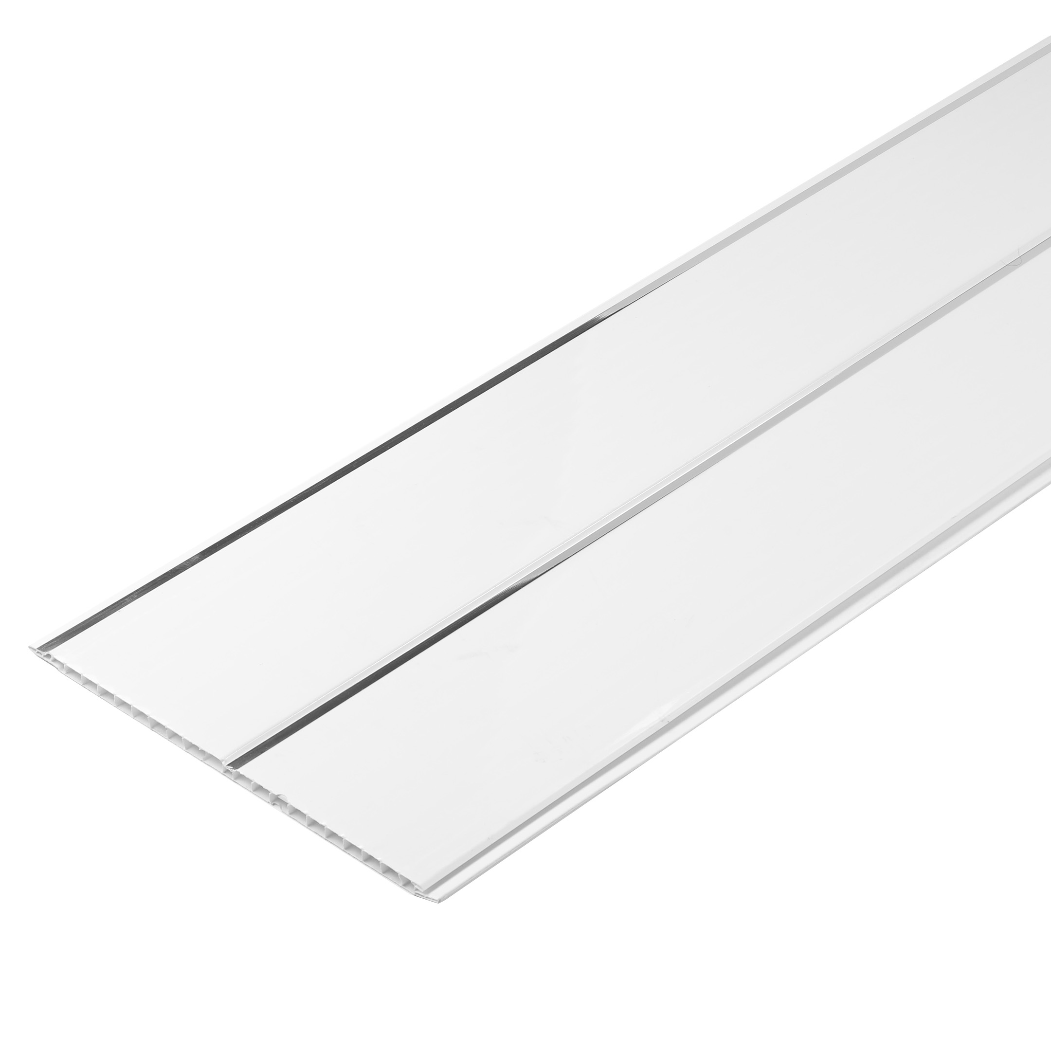 original-17816.jpg Панель ПВХ 240х3000х7,5 мм Nordside рейка двойная хром 0,72 кв.м — изображение 1